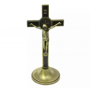 Accesorii interior auto - Ornament Iisus Crucifix Hristos Figurina din metal tip cruce