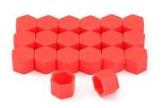 Accesorii Exterior Auto - Set 20 capace prezoane din silicon colorate 17mm rosu