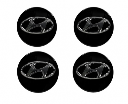 Capace Jante - Set 4 capace jante aliaj roti Hyundai 60mm - negru