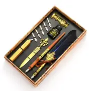 Cadouri Potrivite - Set stilou si pana cu 5 penite si stampila cu ceara (cadou 12 penite)