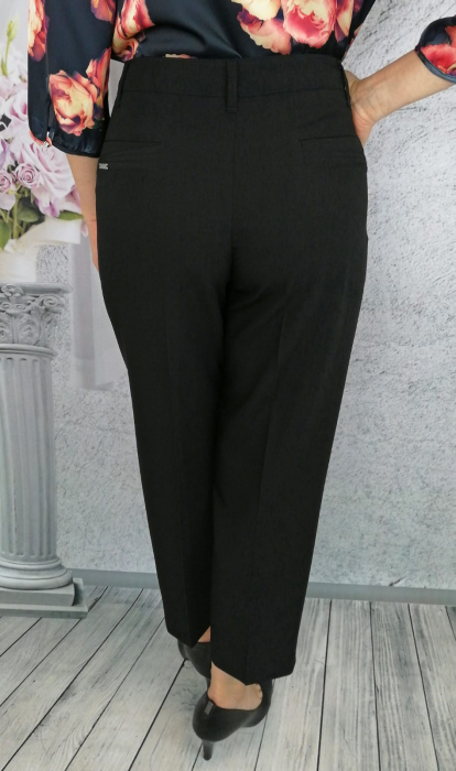 Pantaloni dama eleganti din stofa neagra - P014 [2]