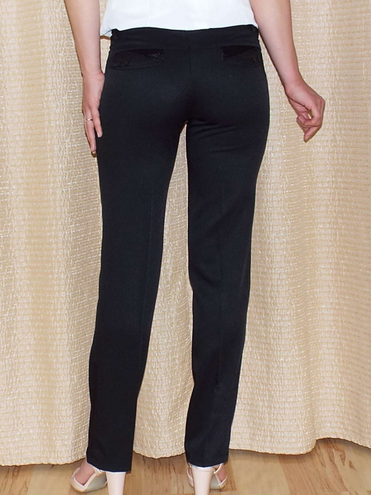 Pantaloni dama eleganti negri cu croi drept - P012 [2]