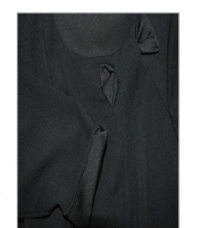 Rochie de zi din crep cu maneca trei sferturi - Doris Negru [1]