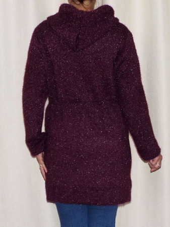 Cardigan dama tricotat cu gluga si buzunare - C017 [1]