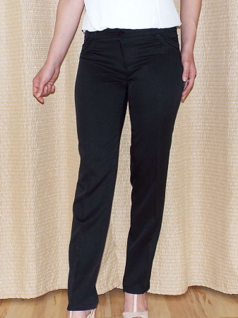 Pantaloni dama eleganti negri cu croi drept - P012 [0]