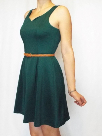 Rochie casual verde fara maneci- Green Dress [0]