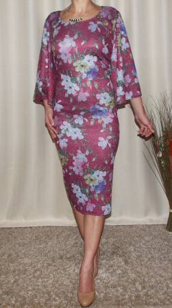 Rochie de zi tricotata cu imprimeu floral - Carla Grena [1]