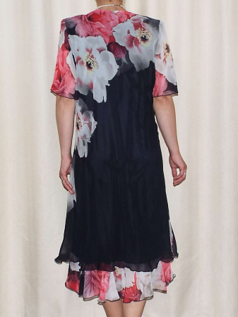 Rochie din voal cu imprimeu floral si maneca scurta - Victoria 15 [2]