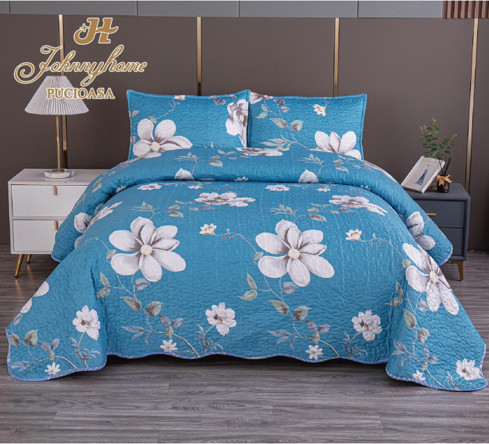 Cuvertura Din Bumbac Matlasat Cu 2 Fete - Frunze Din Gradina [2]