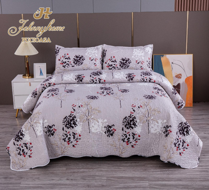 Cuvertura Din Bumbac Matlasat Cu 2 Fete - Gri Regal [2]