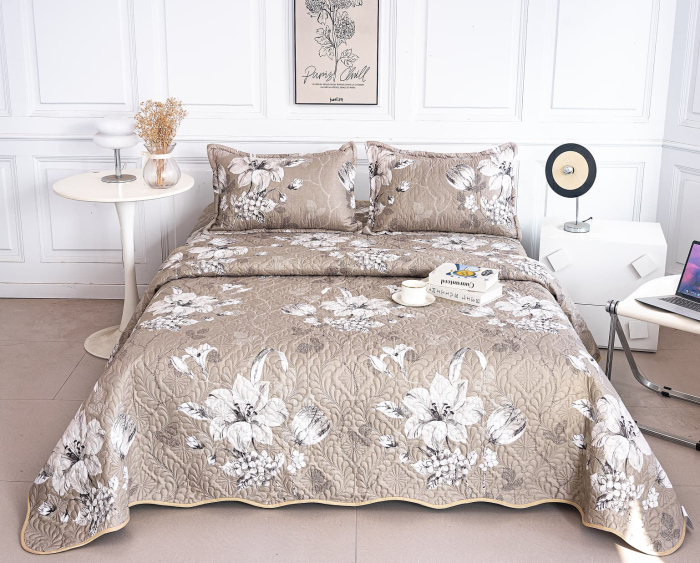 Cuvertura Din Bumbac Matlasat Cu Doua Fete - Eleganta Florala [1]