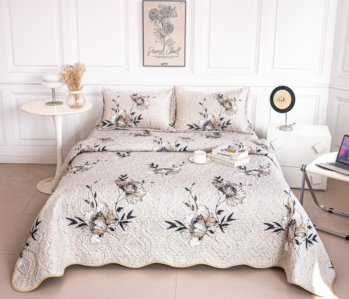 Cuvertura Din Bumbac Matlasat Cu Doua Fete - Flori Si Crengute [2]