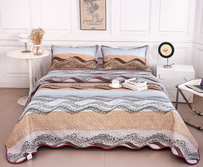 Cuvertura Din Bumbac Matlasat Cu Doua Fete - Valuri [1]