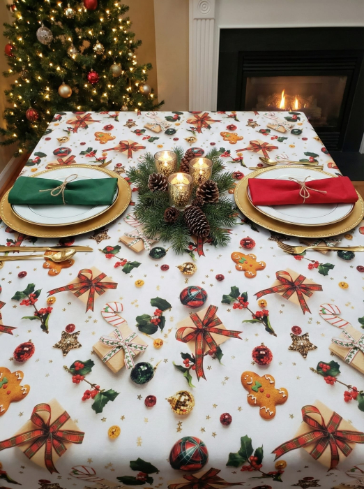 Fata De Masa 5D Pentru Craciun 180x220cm - Turta Dulce Si Cadouri [1]