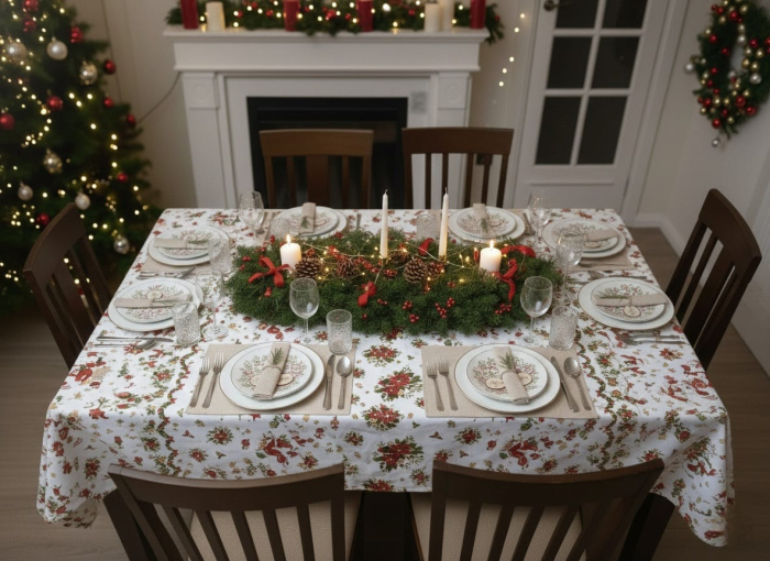 Fata De Masa Pentru Craciun 150x150cm - Aranjament [2]