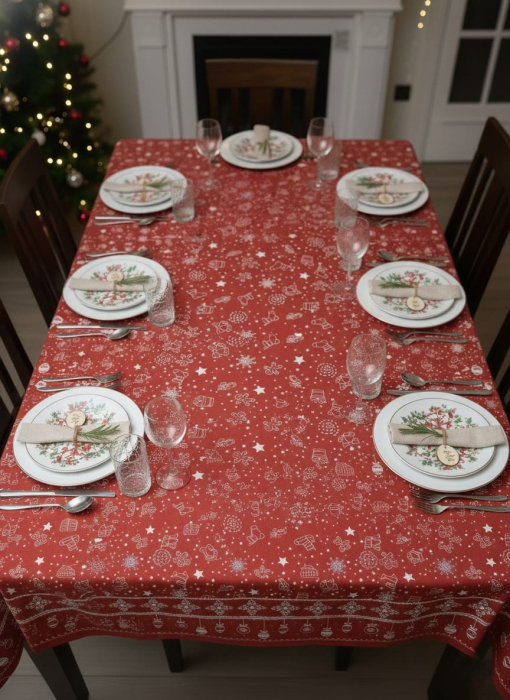 Fata De Masa Pentru Craciun 150x150cm - Clopotei [3]