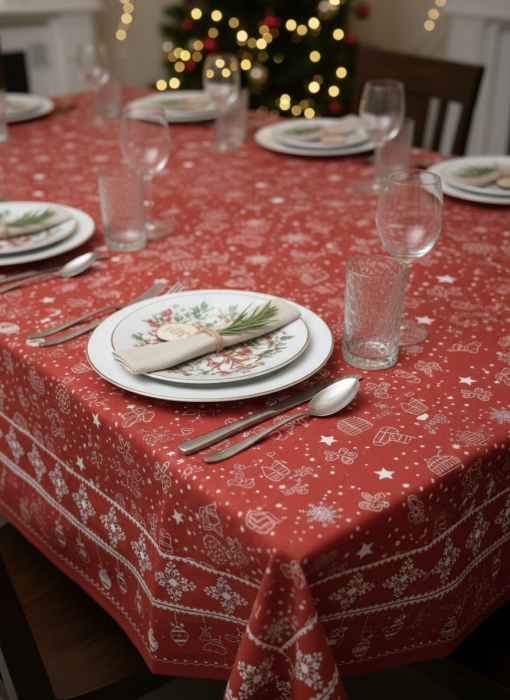 Fata De Masa Pentru Craciun 150x150cm - Clopotei [1]