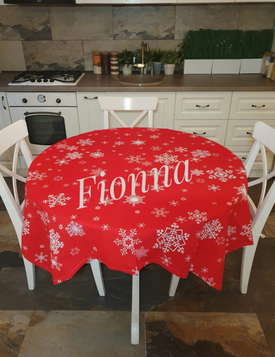 Fata De Masa Pentru Craciun 150x220cm - Fulgi De Zapada [4]