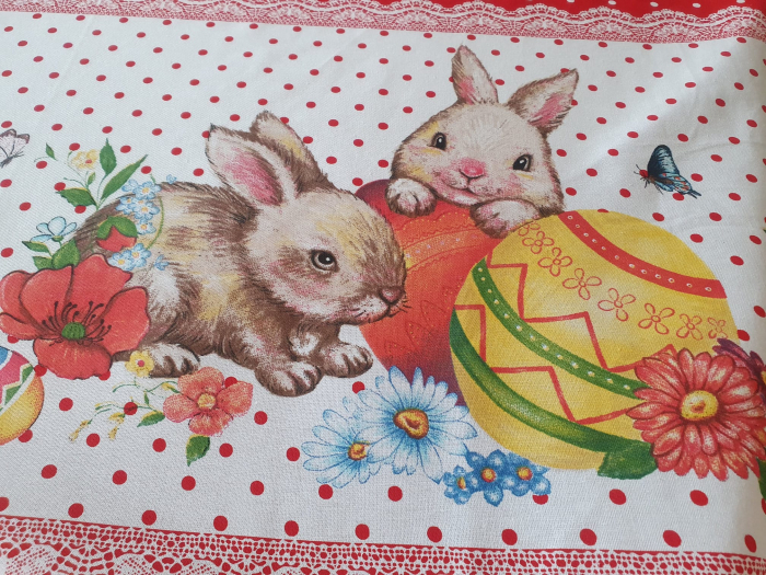 Fata De Masa Imprimeu De Paste 150x150cm - Iepurasi [3]