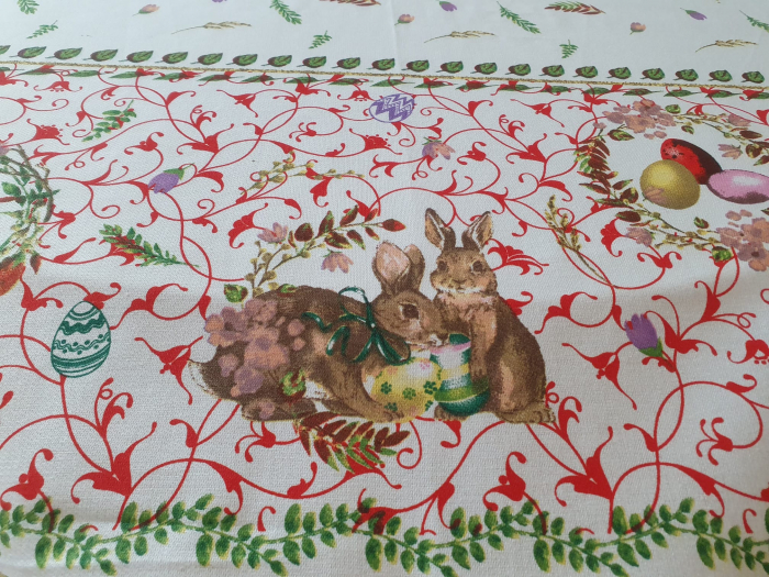 Fata De Masa Imprimeu Pentru Paste 150x220cm - Doi Iepurasi [3]