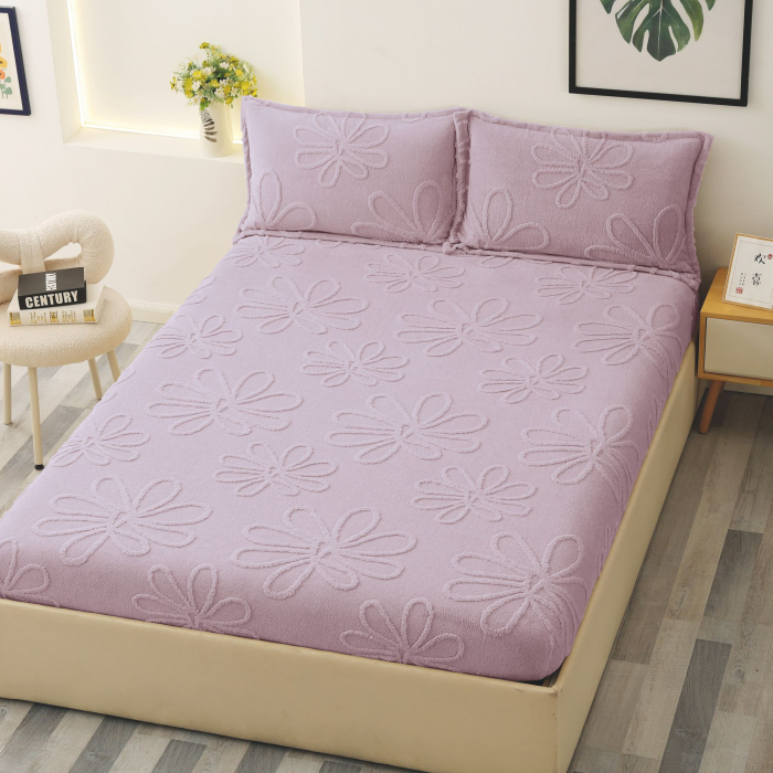 Husa Cocolino Floricele Gofrate 180x200cm - Lila [1]