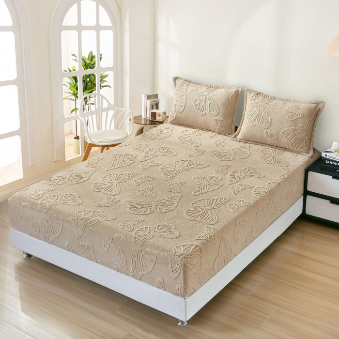 Husa Cocolino Fluturi Gofrati 160x200cm - Bej Deschis [1]