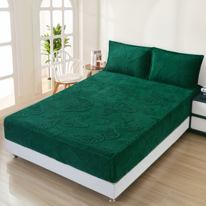 Husa Cocolino Fluturi Gofrati 160x200cm - Verde Pin [1]