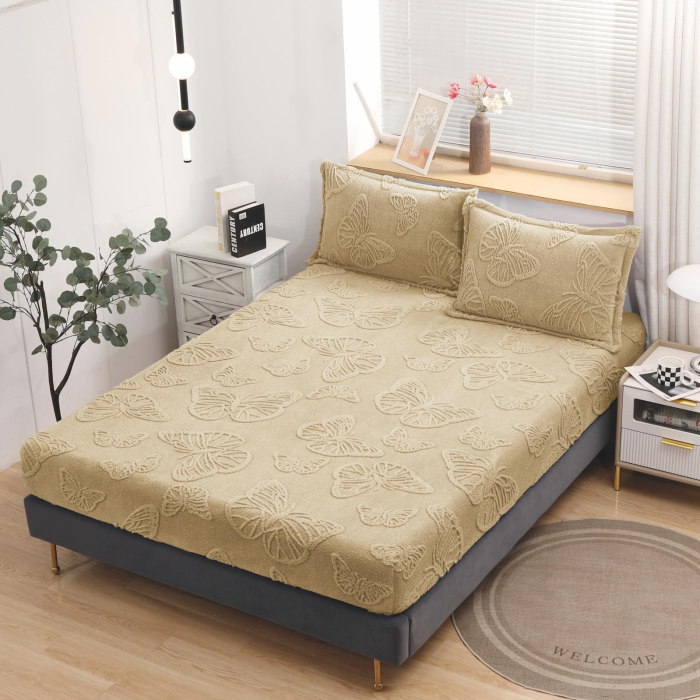 Husa Cocolino Fluturi Gofrati 180x200cm - Bej [1]