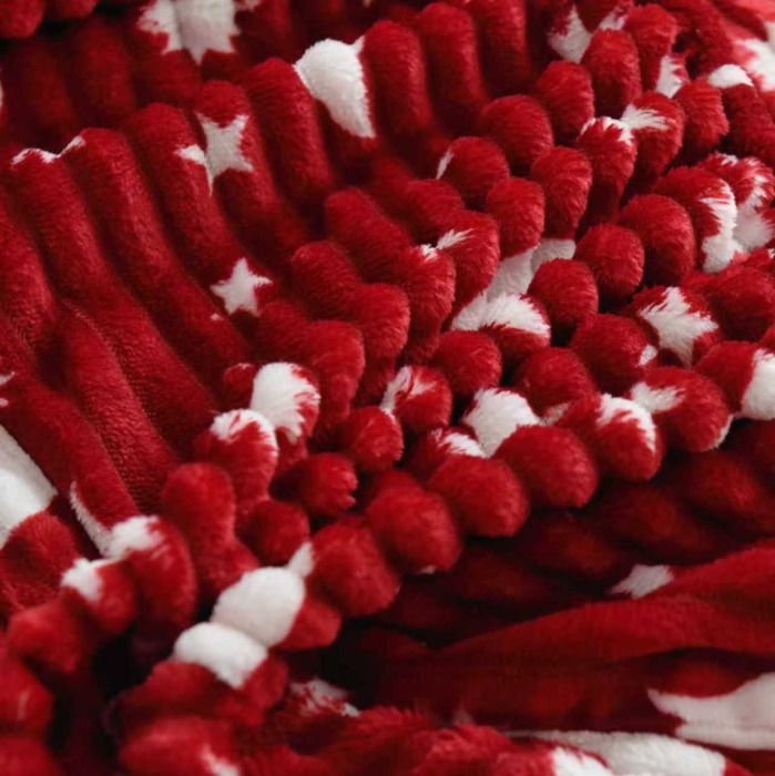 Husa Cocolino 180x200cm cu Elastic si 2 Fete de Perna Model Gofrat Cu Stelute - Rosu Bordo [10]