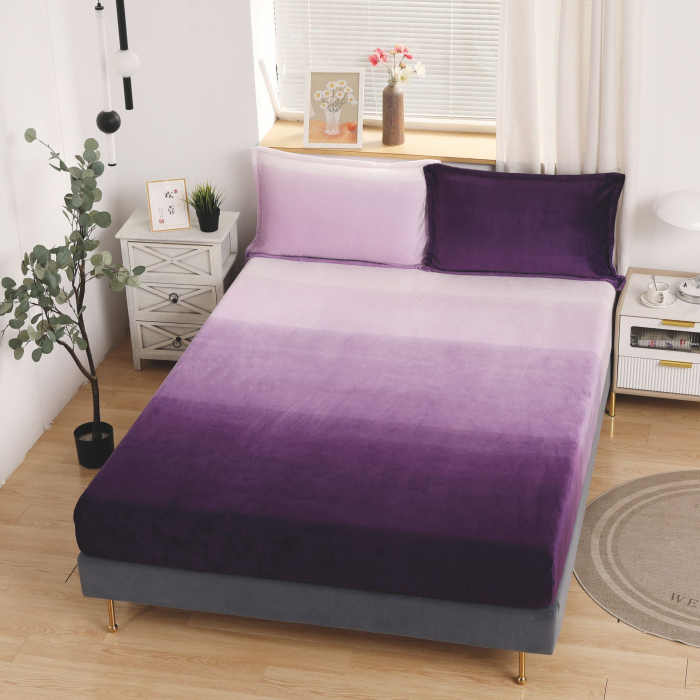 Husa cu Elastic si Fete de Perna Cocolino 180x200cm - Mov Degrade [1]