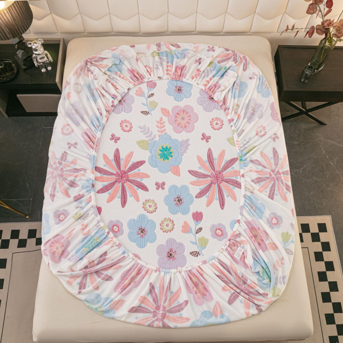 Husa cu Elastic si Fete de Perna Cocolino - Alba Cu Flori [3]