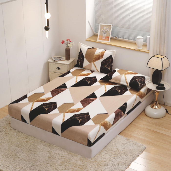 Husa cu Elastic si Fete de Perna Cocolino - Bej Cu Forme Geometrice [1]