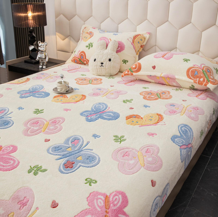 Husa cu Elastic si Fete de Perna Cocolino - Fluturasi Colorati [2]