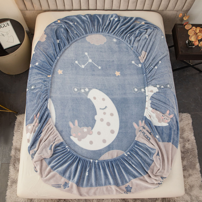 Husa cu Elastic si Fete de Perna Cocolino - Luna Si Iepurasul [2]