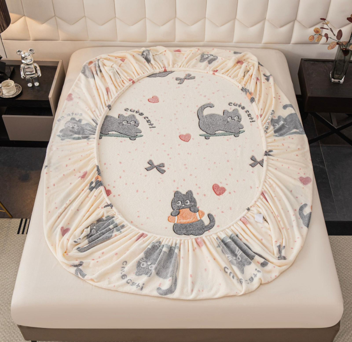 Husa cu Elastic si Fete de Perna Cocolino - Pisicute Si Inimioare [3]