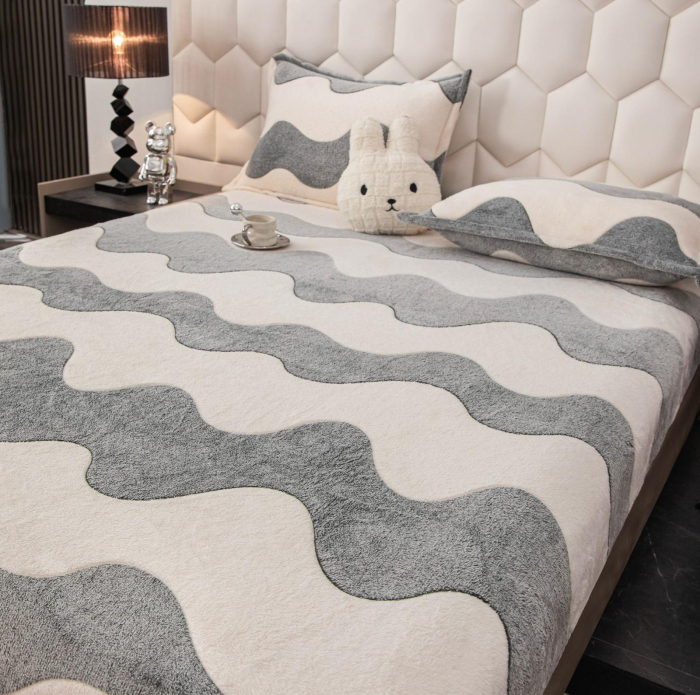 Husa cu Elastic si Fete de Perna Cocolino - Valuri [2]