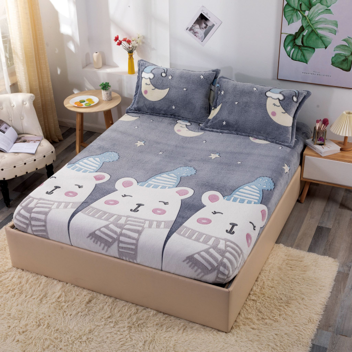 Husa cu Elastic si Fete de Perna Cocolino - White Bear [4]