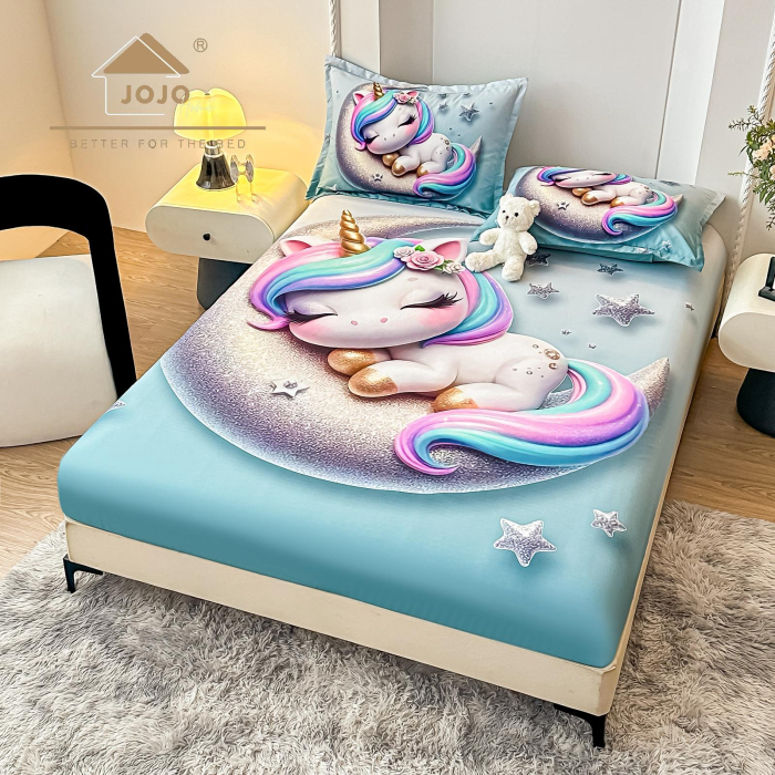 Husa cu Elastic si Fete de Perna Din Finet 180x200cm 5D - Fluturi Stralucitori [1]