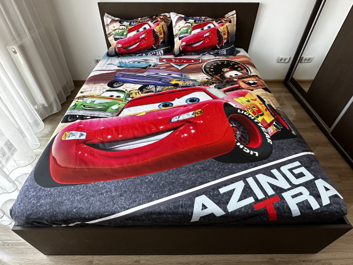 Husa cu Elastic si Fete de Perna Din Finet - Lightning McQueen [5]
