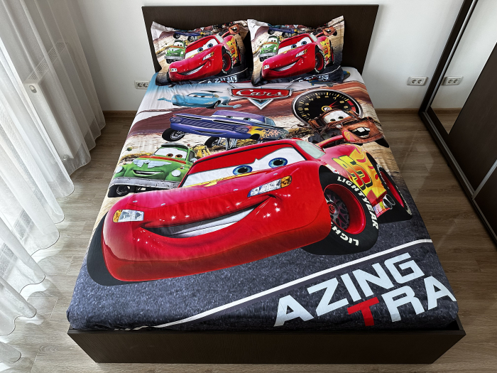Husa cu Elastic si Fete de Perna Din Finet - Lightning McQueen [6]
