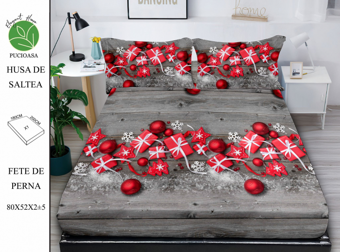 Husa cu Elastic si Fete de Perna Din Finet - Magia Craciunului [1]