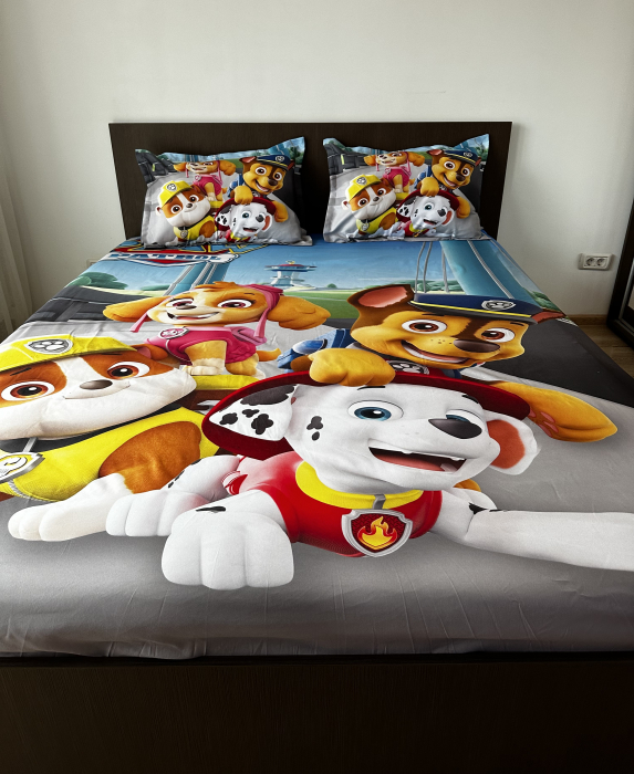 Husa cu Elastic si Fete de Perna Din Finet - Paw Patrol [3]