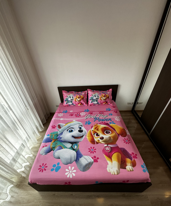 Husa cu Elastic si Fete de Perna Din Finet - Sweet Paw Patrol [5]