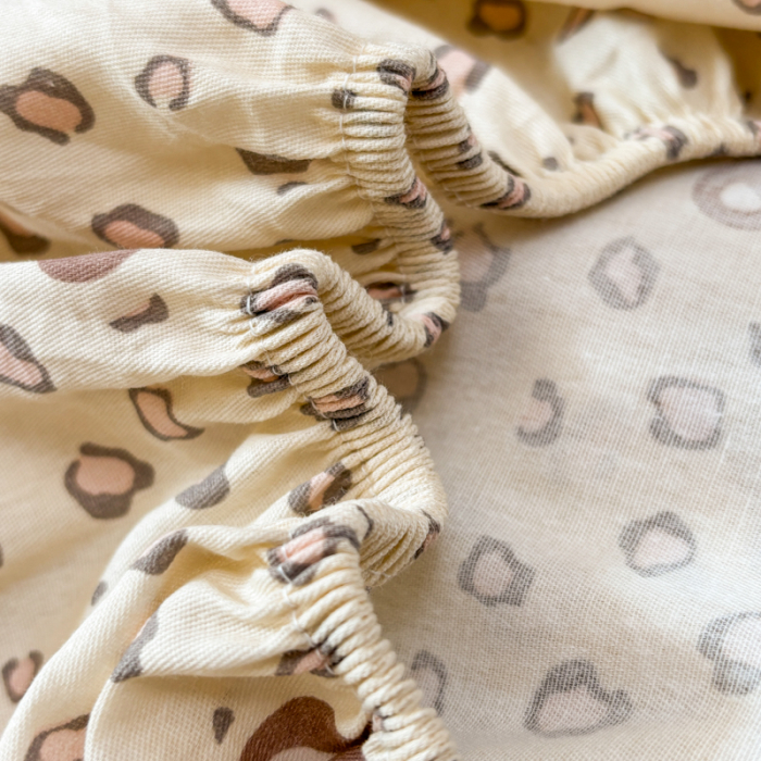 Husa Din Bumbac 100% Ranforce Cu Elastic Si Fete De Perna 160x200cm - Bej Cu Ursuleti [13]