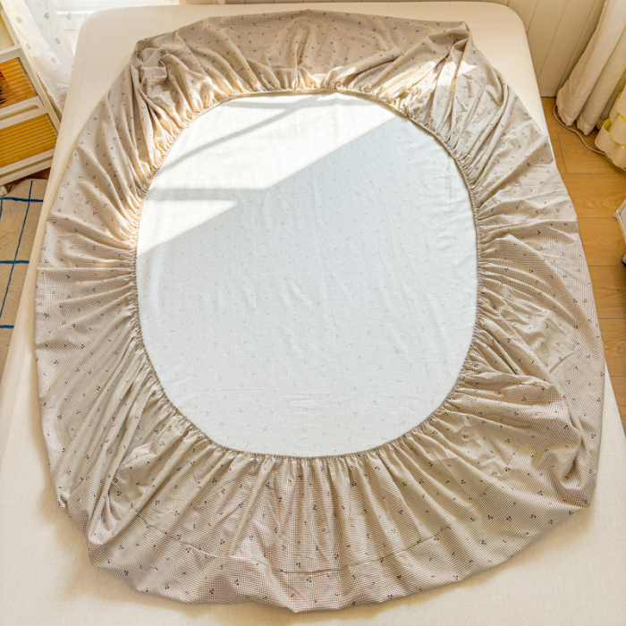 Husa Din Bumbac 100% Ranforce Cu Elastic Si Fete De Perna 160x200cm - Cirese Si Patratele [8]