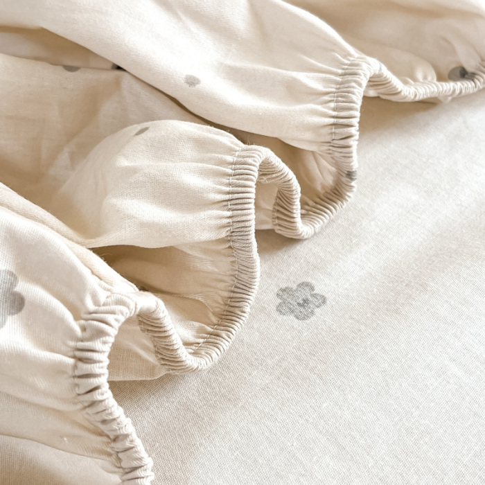 Husa Din Bumbac 100% Ranforce Cu Elastic Si Fete De Perna 160x200cm - Gri Cu Catei [11]