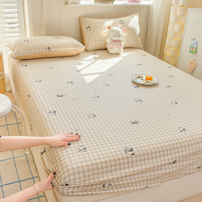 Husa Din Bumbac 100% Ranforce Cu Elastic Si Fete De Perna 160x200cm - Ursuleti Panda [5]