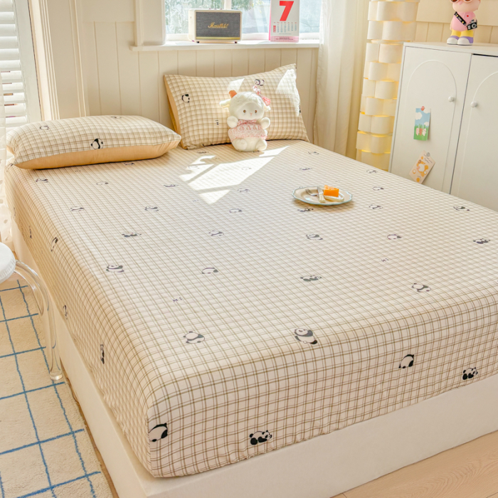 Husa Din Bumbac 100% Ranforce Cu Elastic Si Fete De Perna 160x200cm - Ursuleti Panda [11]