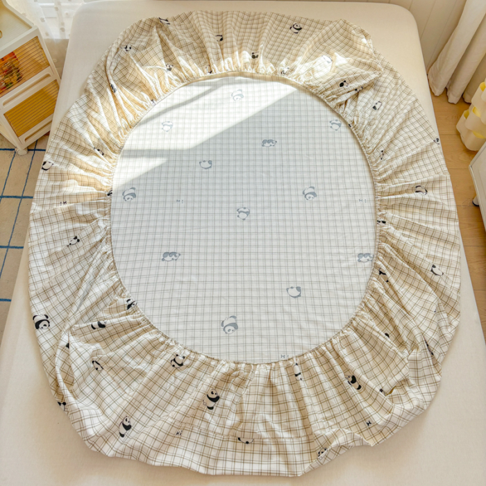 Husa Din Bumbac 100% Ranforce Cu Elastic Si Fete De Perna 160x200cm - Ursuleti Panda [8]