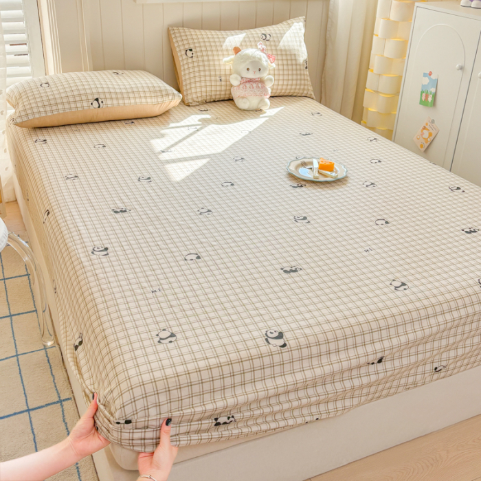 Husa Din Bumbac 100% Ranforce Cu Elastic Si Fete De Perna 160x200cm - Ursuleti Panda [13]